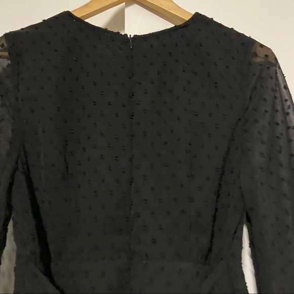 Entro Swiss dot black long sleeve Romper Size Small - Picture 8 of 10